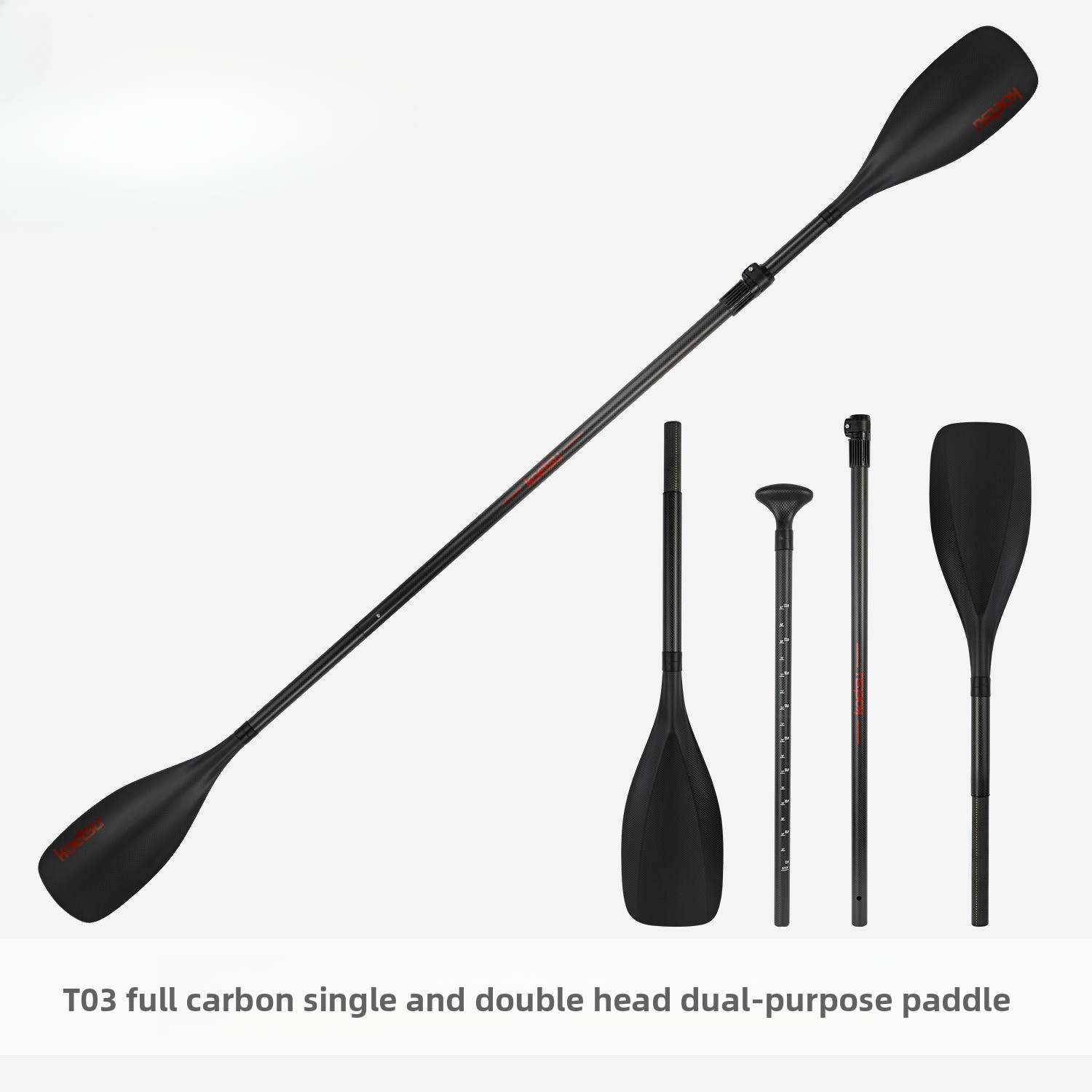 Kayak Paddle Carbon - Full Carbon Single Double Head Dual-purpose