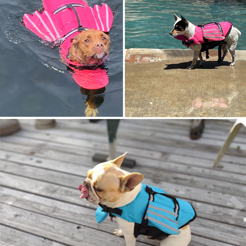 Dog Life Jacket Reflective Adj - Life Jacket Buoyancy 评论和价格